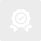 Certification emblem on dark background